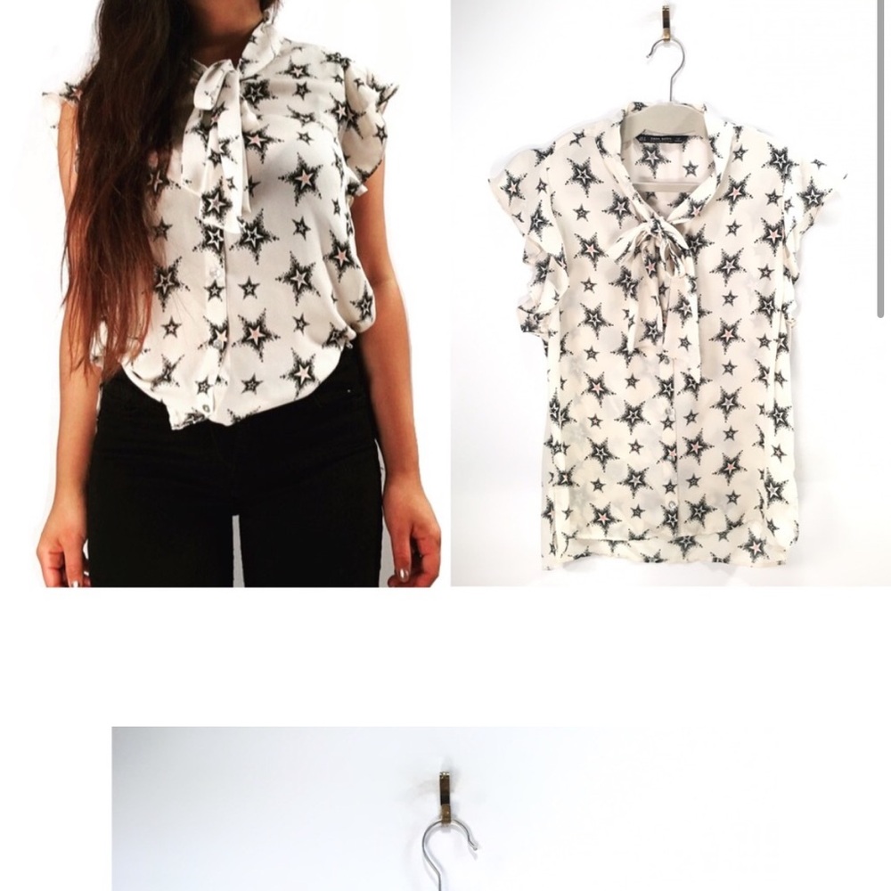Zara | Star Printed Short Sleeve Blouse 🌠💫